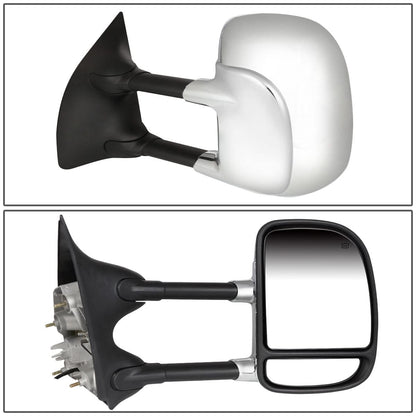 99-07 Ford F-250 F-350 F-450 F-550 Super Duty Towing Mirrors - Chrome