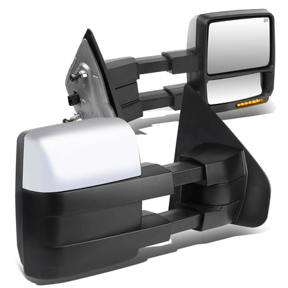 2004-2014 Ford F-150 Manual Heated Towing Mirrors - Chrome LED Amber