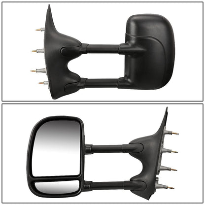 03-07 Ford E-150 E-250 E-350 Towing Mirrors - Manual Black Pair