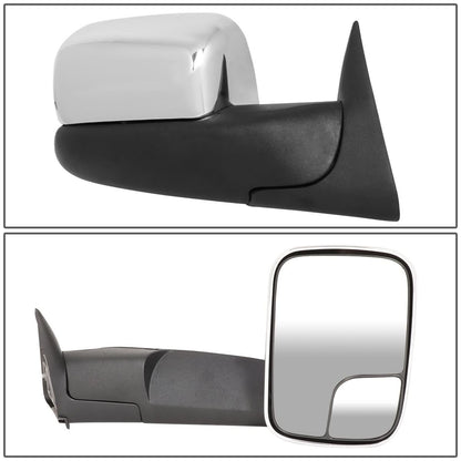 94-02 Dodge Ram 1500 2500 3500 Manual Towing Mirrors Chrome Pair