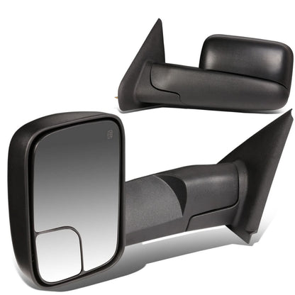 02-09 Dodge Ram 1500/2500/3500 Powered Heated Towing Mirrors Pair Black
