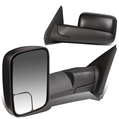 02-08 Dodge Ram 1500 / 03-09 Ram 2500 3500 Manual Towing Mirrors - Black