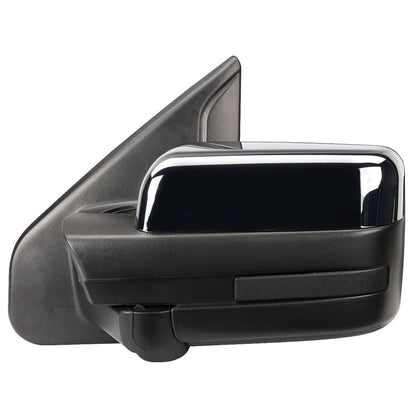 2004-2014 Ford F-150 Left Towing Mirror - Powered Heated Chrome