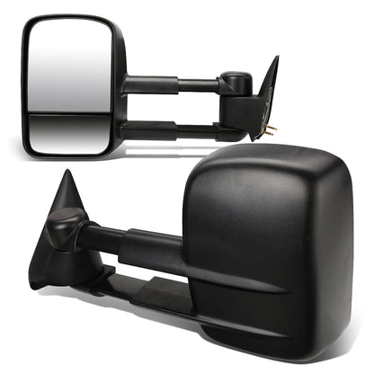 88-02 Chevrolet C/K 1500/2500/3500 Manual Towing Mirrors Black Pair