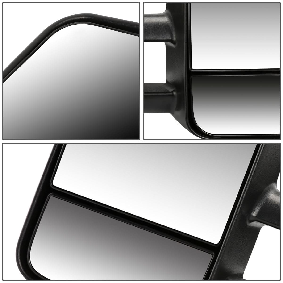 88-02 Chevrolet C/K 1500/2500/3500 Manual Towing Mirrors Black Pair