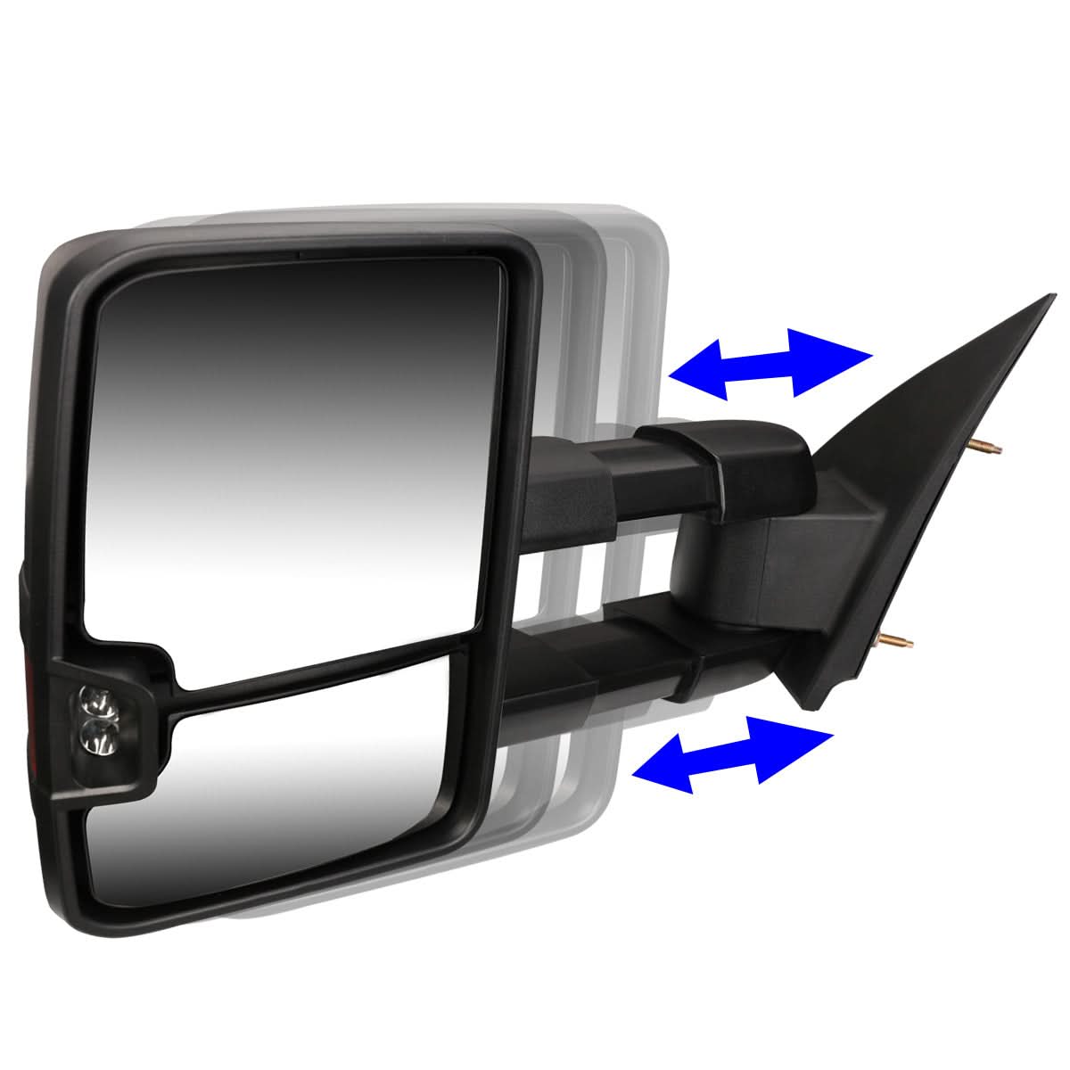 88-02 Chevy GMC C/K Series Manual Towing Mirrors - LED Signal Black