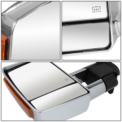 2007-2016 Toyota Tundra Powered Heated LED Towing Mirrors - Chrome