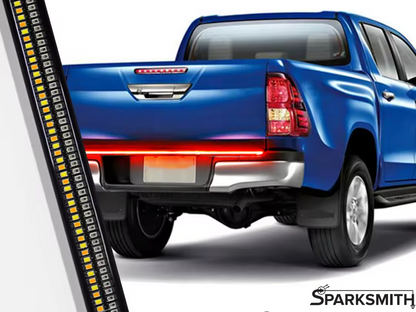Double Row, 5-Function, Rigid Tailgate Bar: Animated Startup, Sequential Amber Turn