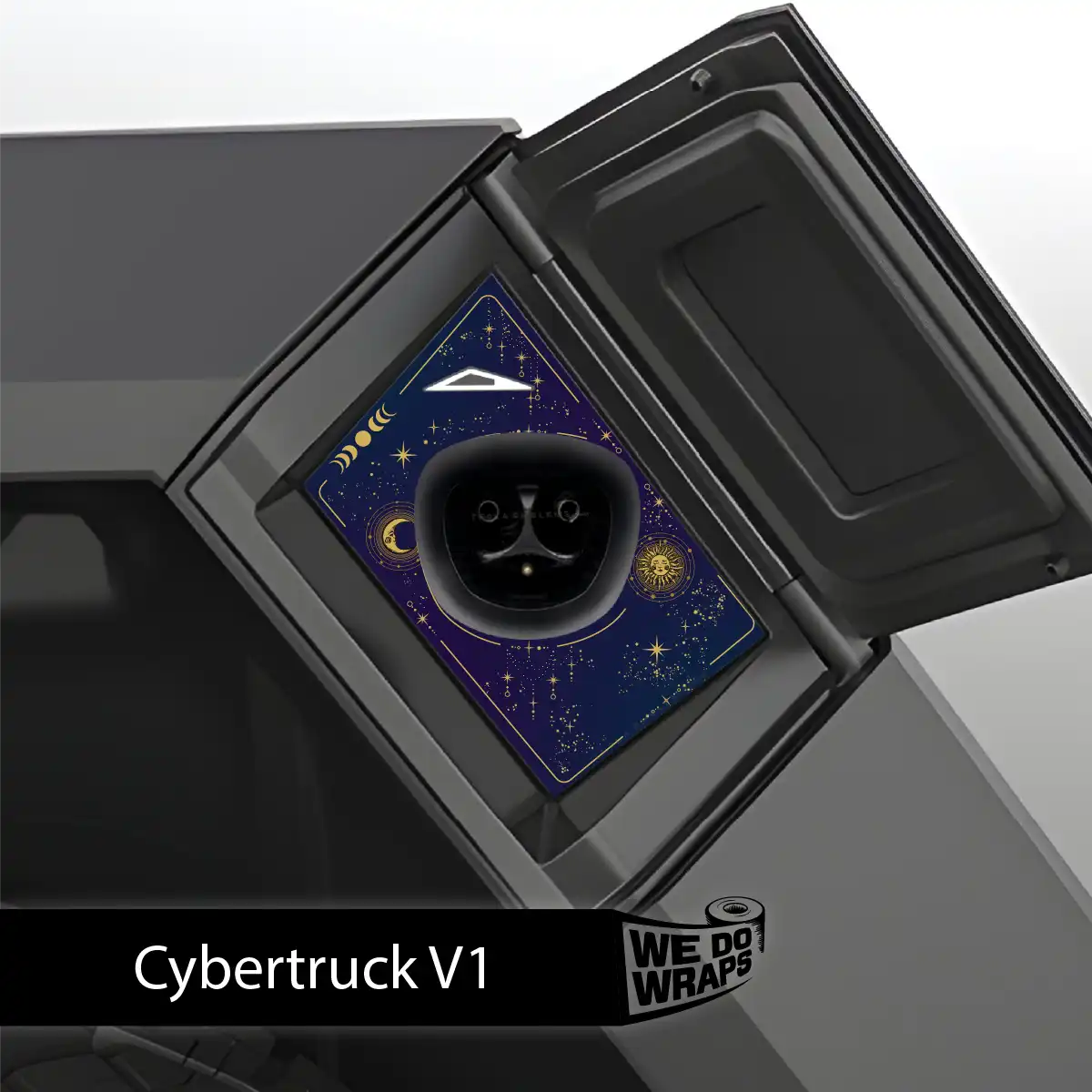 Tarot Sun and Moon Tesla Charge Port Wrap | Cybertruck