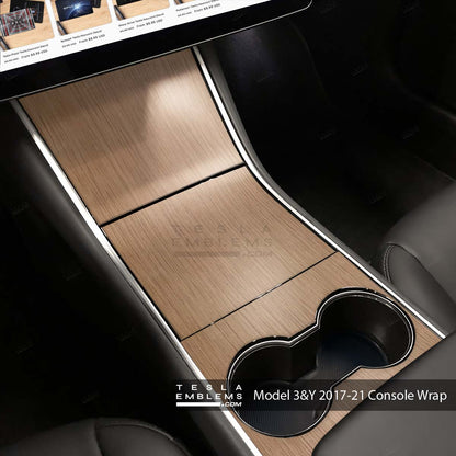 White Ash Stock Tesla Woodgrain | Tesla Center Console Wrap Kit | Model 3 ’17-20