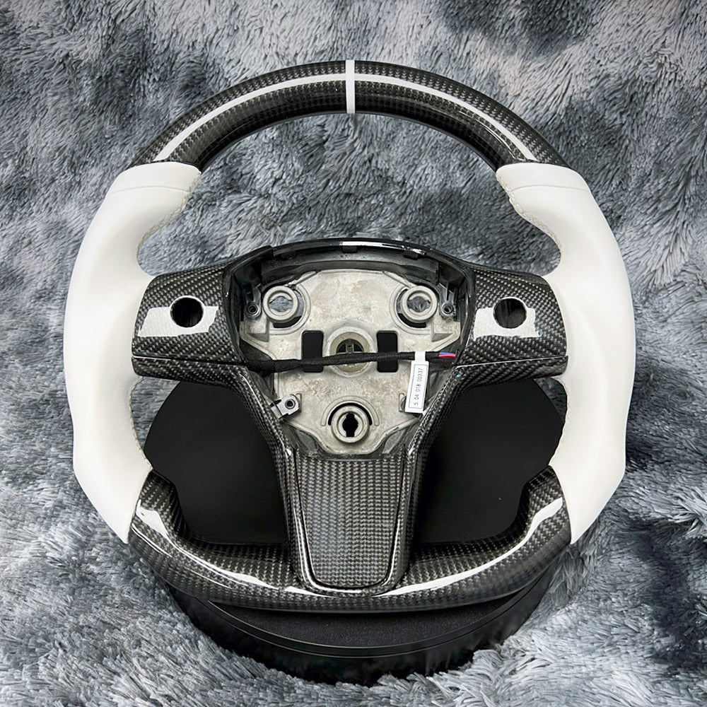 2017-2023 Tesla Model 3 Carbon Fiber Steering Wheel — Round