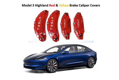 Tesla Model 3 Highland Brake Caliper Covers Aluminum Front & Rear RED and Yellow 2024 + (4PCS)