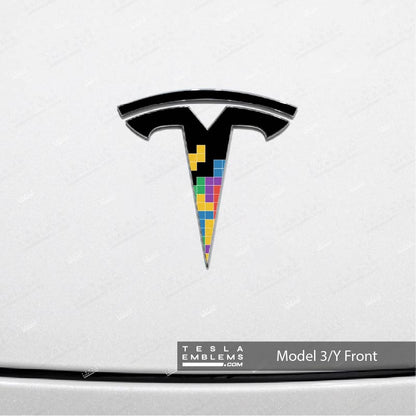 Tetromino Tesla Emblem Decals (Front + Back) | Model Y