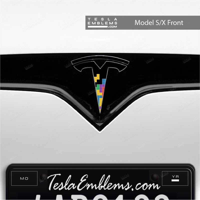 Tetromino Tesla Emblem Decals (Front + Back) | Model X