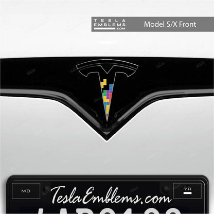 Tetromino Tesla Emblem Decals (Front + Back) | Model X