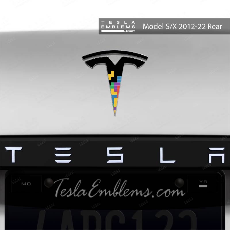 Tetromino Tesla Emblem Decals (Front + Back) | Model X