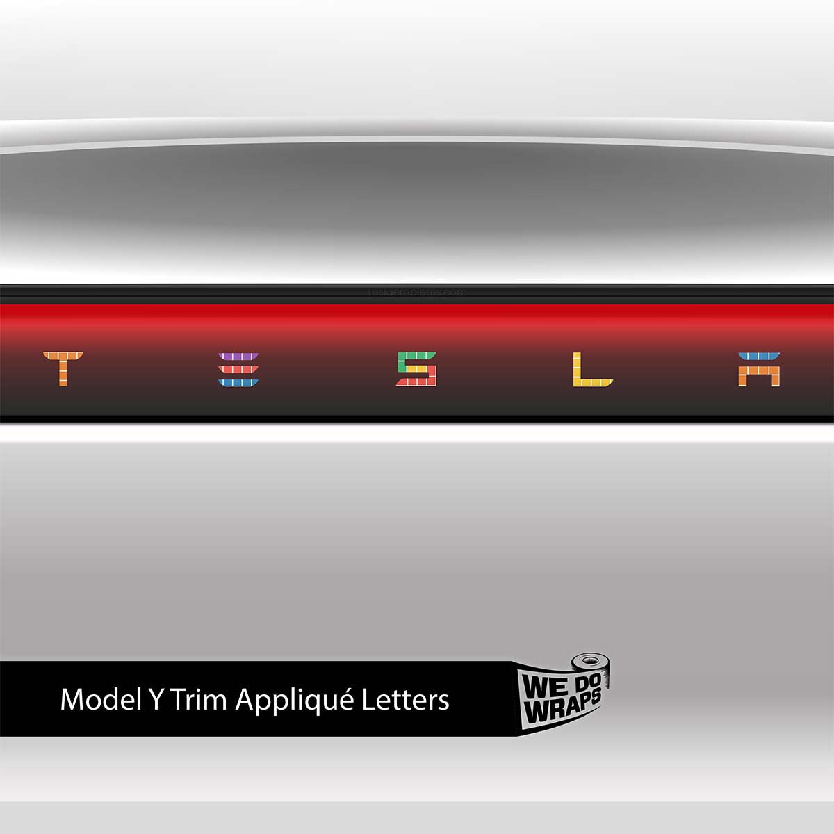 Tetromino Tesla Emblem Decals (Front + Back) | Model Y