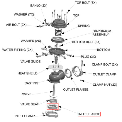 Inlet Flange for TiAL 44mm MV-R Wastegate 304 Stainless