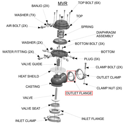 Outlet Flange for TiAL 38mm MV-S Wastegate CP2 Titanium