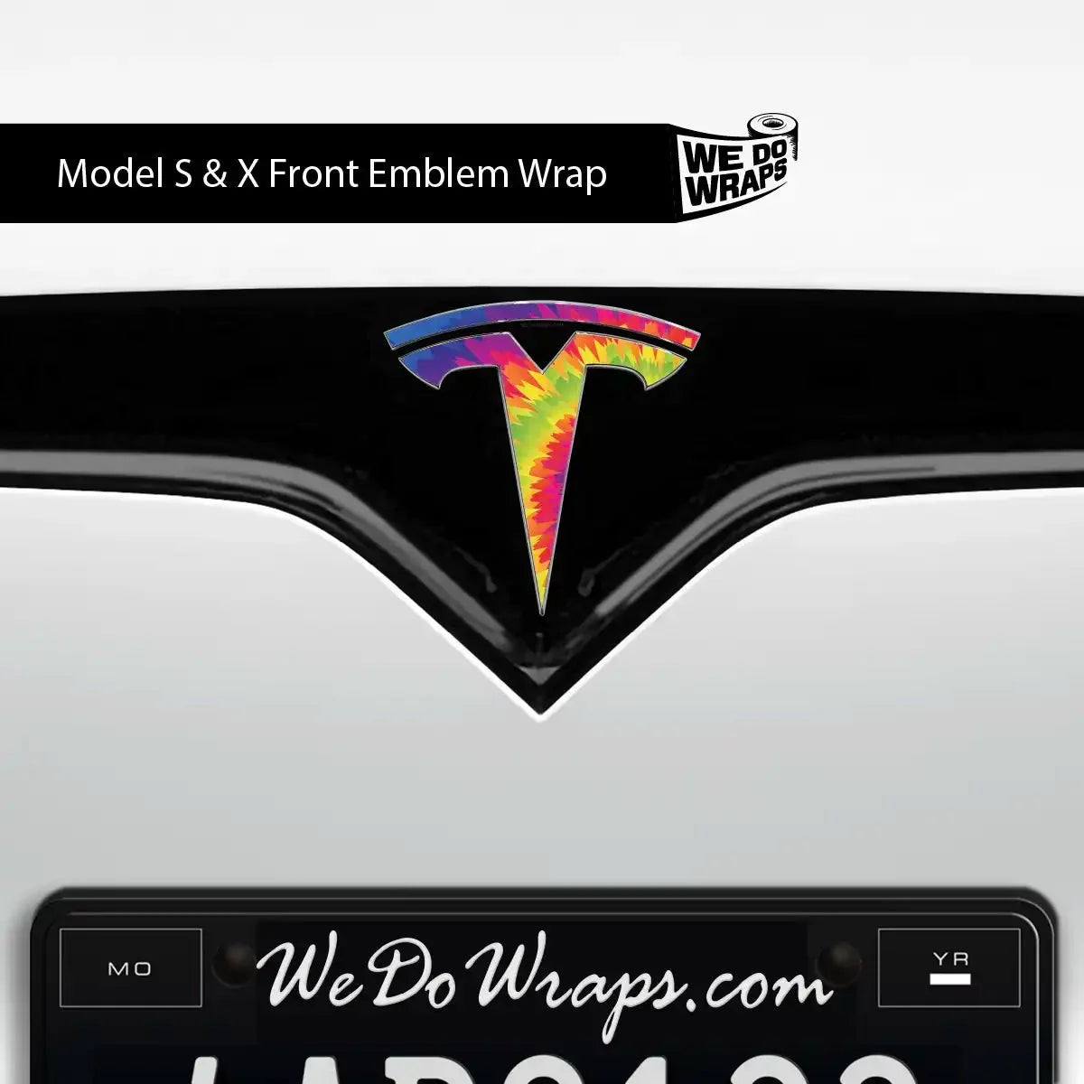 Tie Dye Tesla Emblem Decals (Front + Back) | Model X