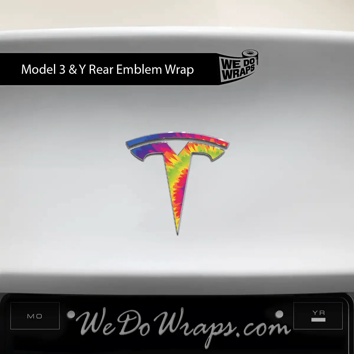 Tie Dye Tesla Emblem Decals (Front + Back) | Model Y