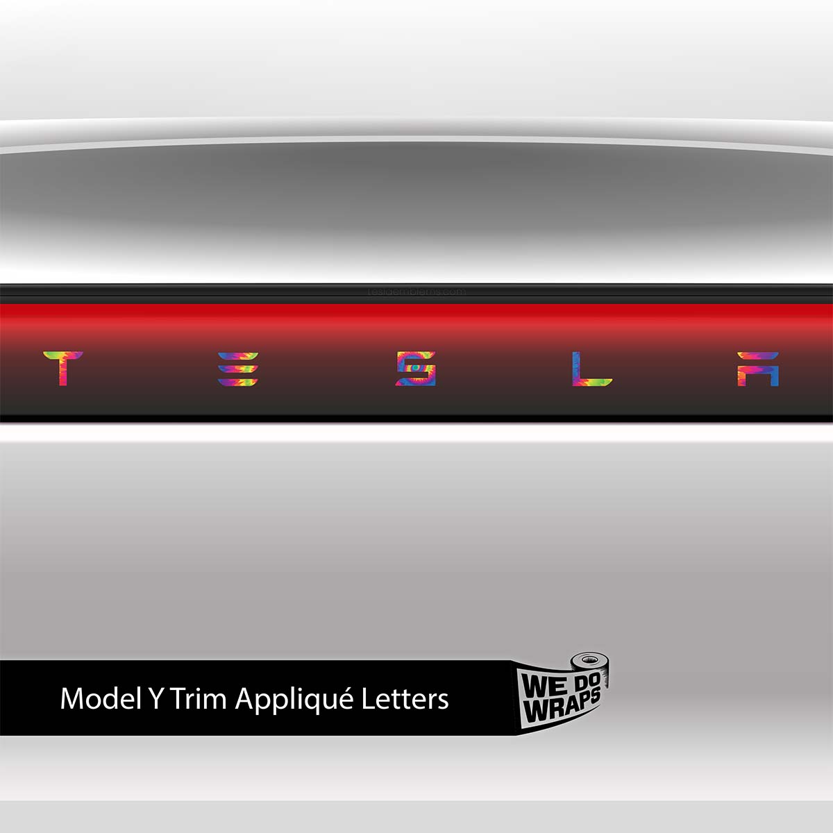 Tie Dye Tesla Emblem Decals (Front + Back) | Model Y