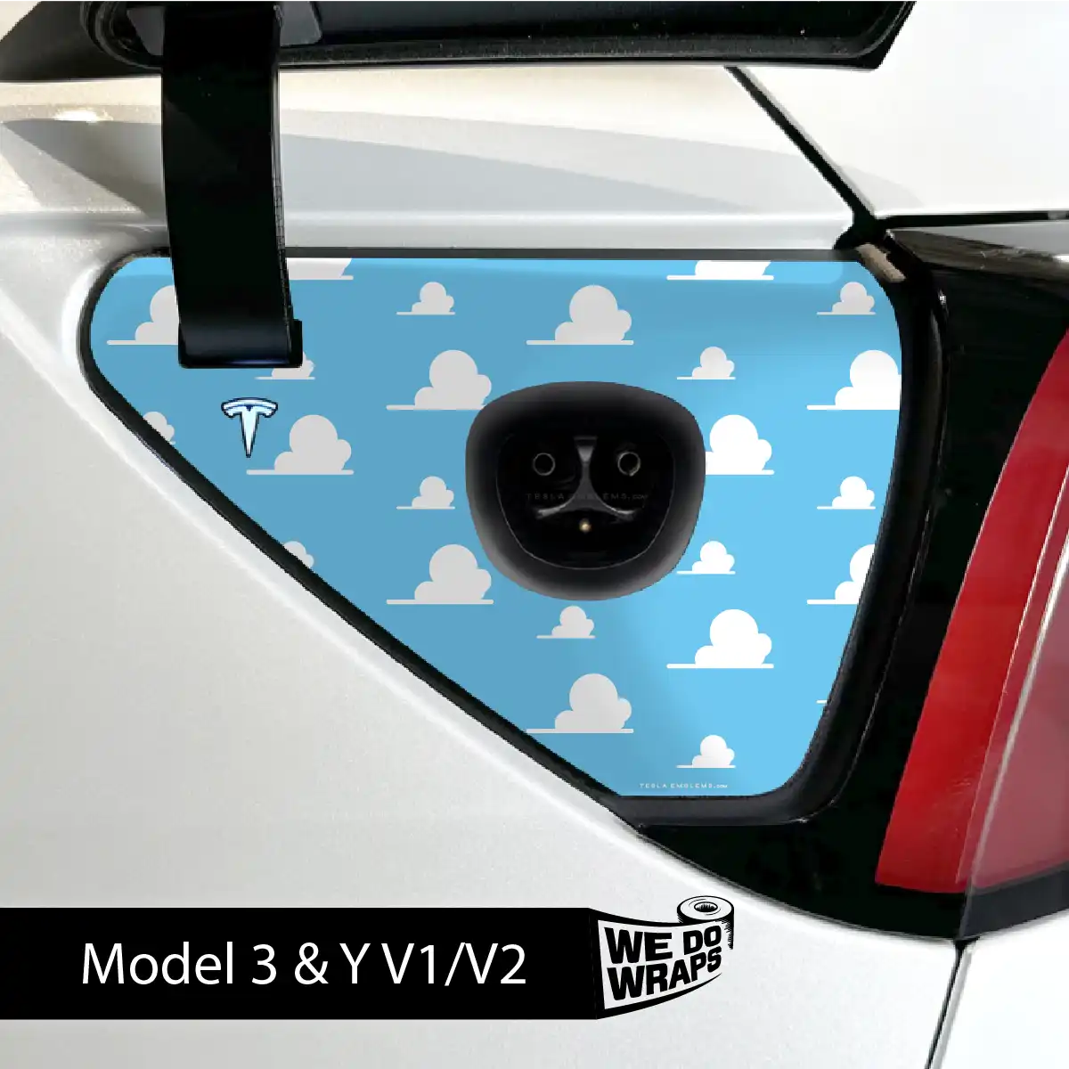 Toy Clouds Tesla Charge Port Wrap | Model 3
