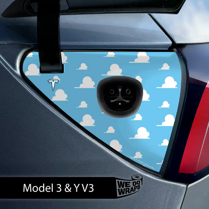 Toy Clouds Tesla Charge Port Wrap | Model 3