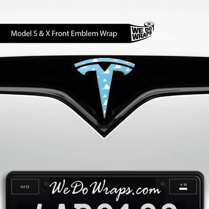 Toy Clouds Tesla Emblem Decals (Front + Back) | Model S