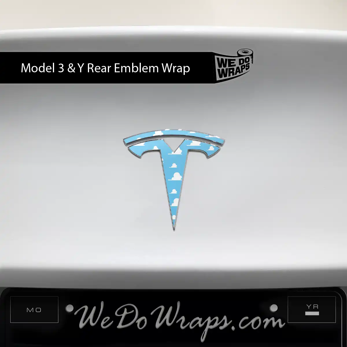 Toy Clouds Tesla Emblem Decals (Front + Back) | Model 3