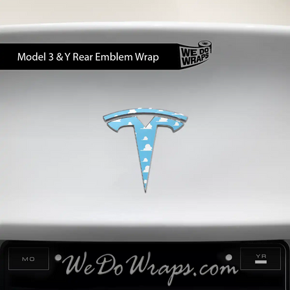 Toy Clouds Tesla Emblem Decals (Front + Back) | Model Y