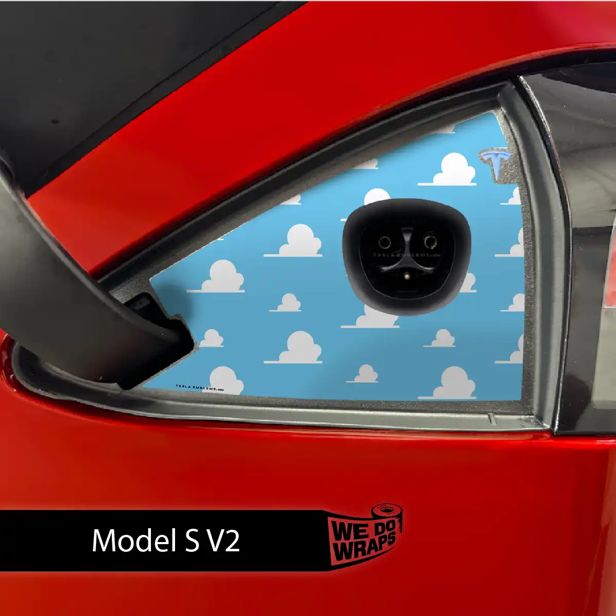 Toy Clouds Tesla Charge Port Wrap | Model S