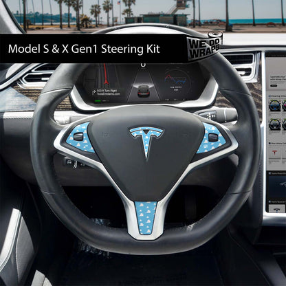 Toy Clouds Tesla Steering Wheel Wrap | Model X
