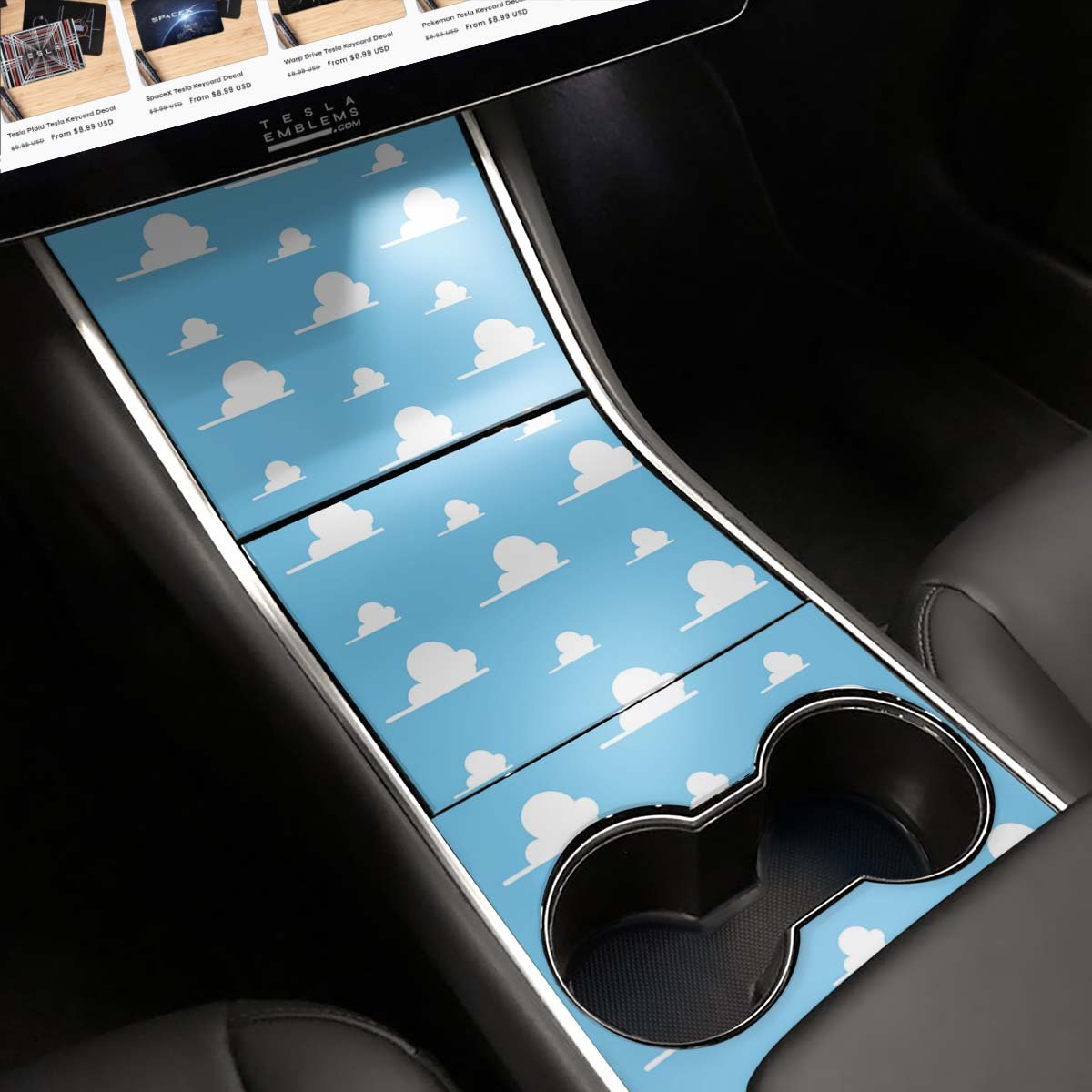 Toy Clouds | Tesla Center Console Wrap Kit | Model Y ’19-20