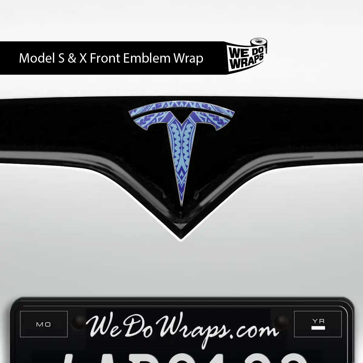 Tatau Tribal Pattern Tesla Emblem Decals (Front + Back) | Model X