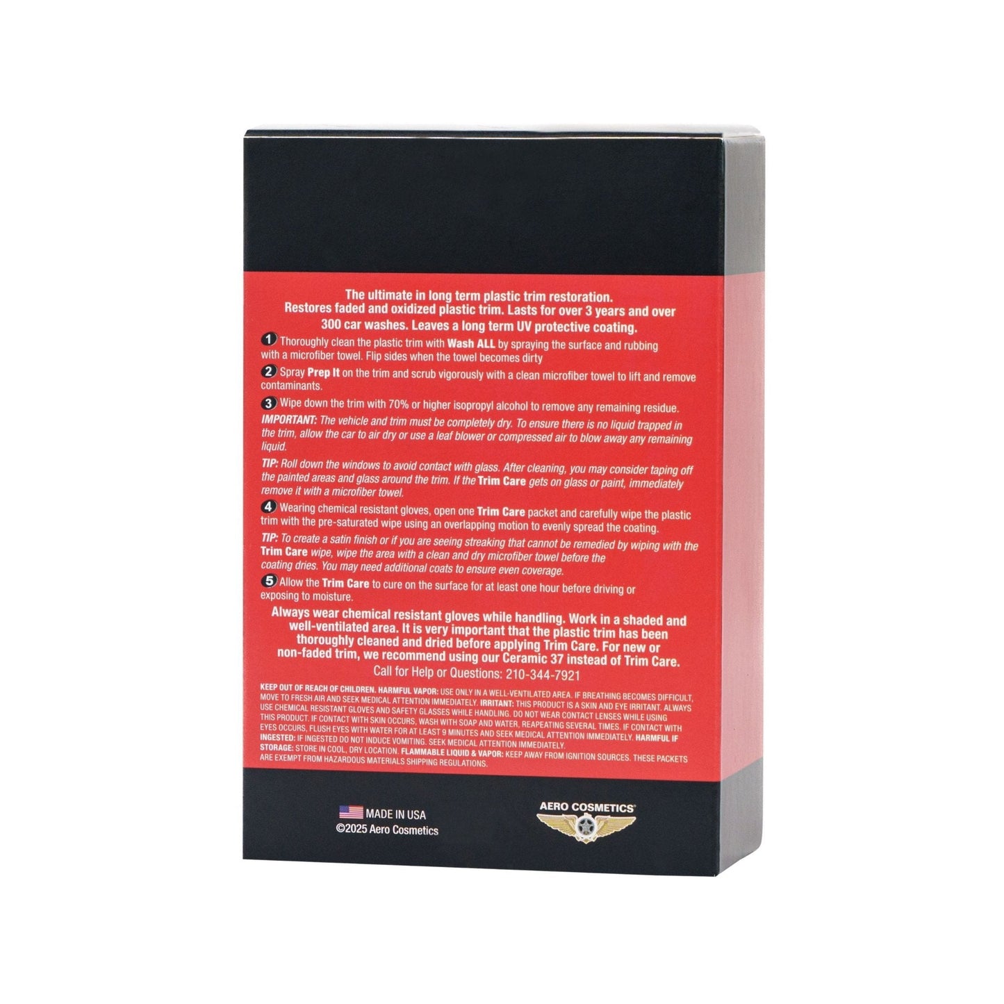 Trim Care Ceramic Restoration Wipes - Faded Plastic Trim Restorer