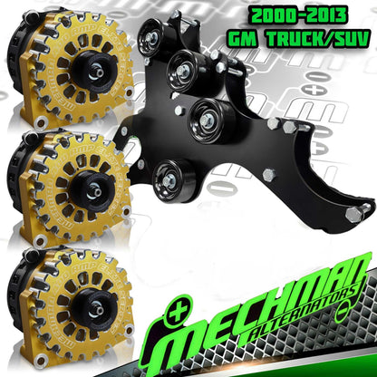 Mechman Triple Alternator Bracket 1999-2013 GM Truck 4.8L 5.3L 6.0L 6.2L