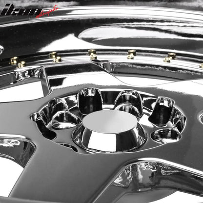 (4) 18X9.0 +30 5X100 / 5X114.3 Step Lip 5 Spoke Wheels Rims - Chrome
