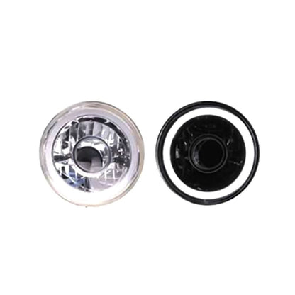 Universal 7'' Round Chrome With White CCFL Halo Headlight Conversion