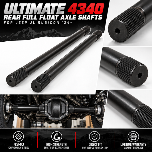 Ultimate 4340 Rear Full Float Axle Shafts for Jeep JL Rubicon '24+