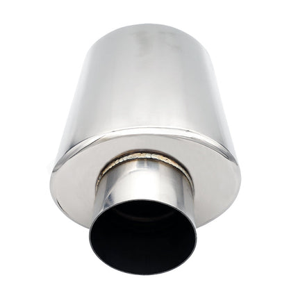 Ultra Quiet Resonator - 2.500" Inlet/Outlet x 13.75" Long - 304 Stainless