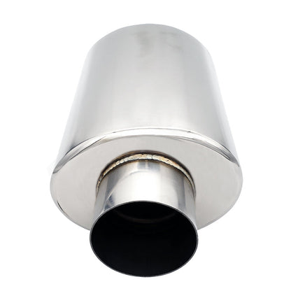 Ultra Quiet Resonator - 2.250" Inlet/Outlet x 13.75" Long - 304 Stainless
