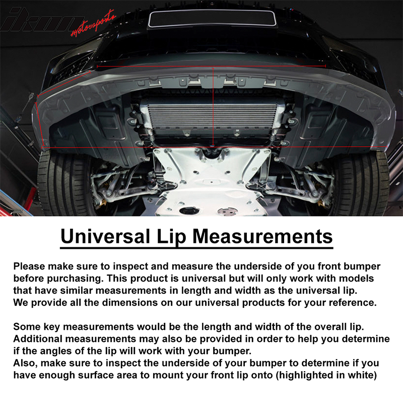 Universal 27x9" Carbon Fiber Print Front Rear Bumper Lip Splitter 2PCS