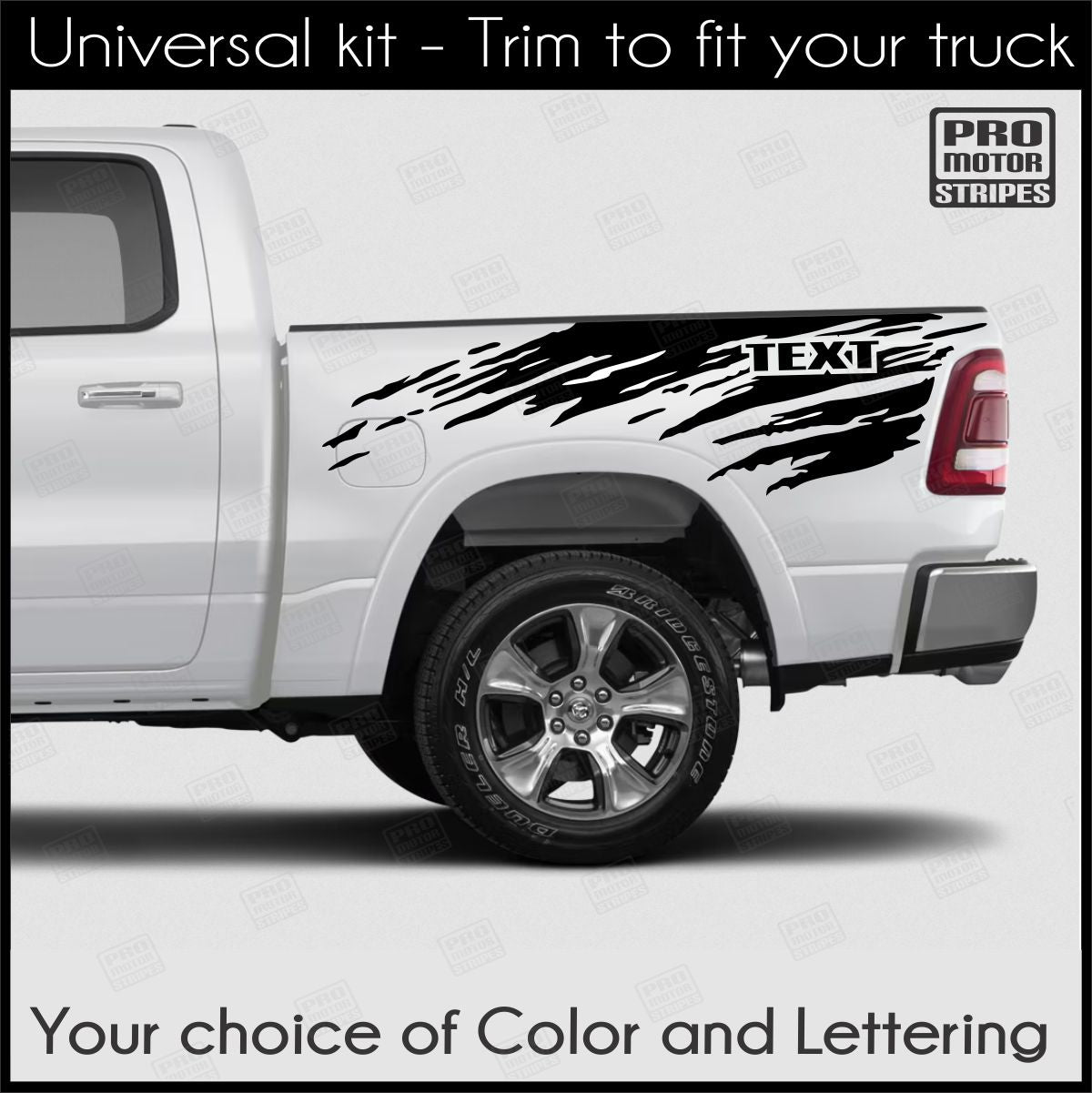 Universal Rear Quarter Dirt Splash Accent Decals For Truck or SUV