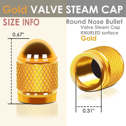 RT 108 Acorn Grip Gold Valve Caps