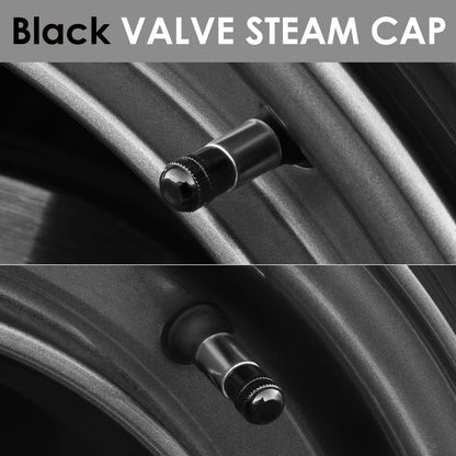 RT 162 Two Grip Round Top Valve Caps - Black