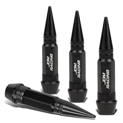 Spiked Lug Nut Style Valve Caps - 60MM / 2.30" Tall - Black