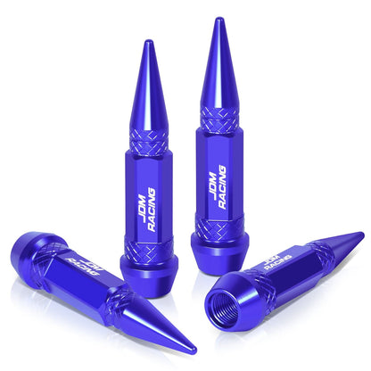 Spiked Lug Nut Style Valve Caps - 60MM Blue