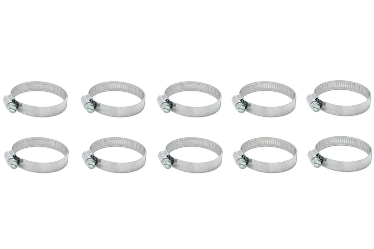 S.S. Worm Gear Clamps 3.54in to 4.49in 10 Pack