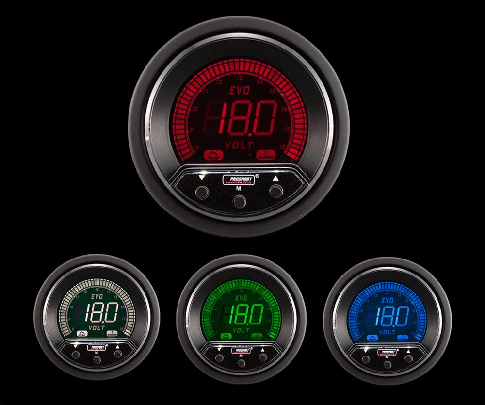 2-1/16" Premium Evo Electrical Volt Gauge